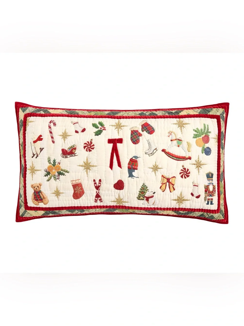 Pottery Barn Deck the Halls Christmas Tree Reversible Quilted Sham King NWT